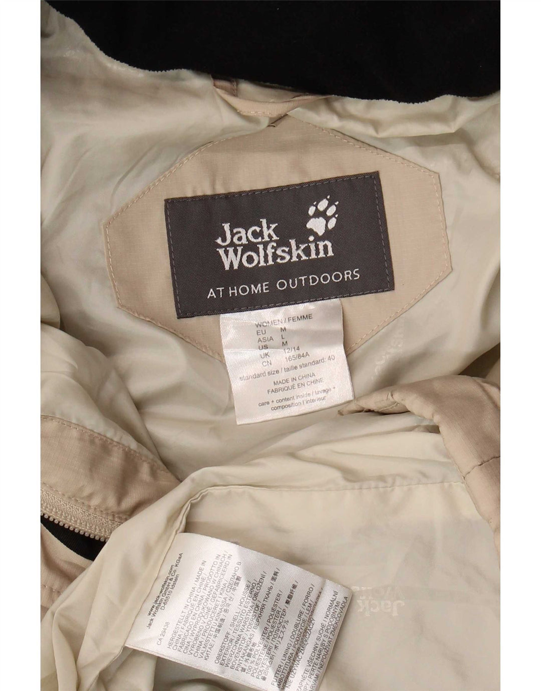 Jack Wolfskin Jachetă căptușită cu glugă pentru femei UK 12/14 Poliester mediu bej