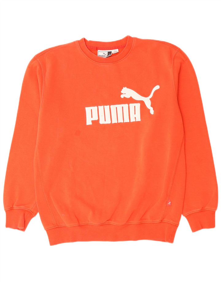 Hanorac grafic pentru bărbați PUMA Pulover mic din bumbac portocaliu