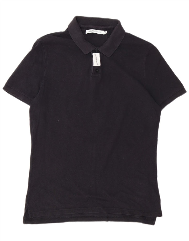 Cămașă polo pentru bărbați Calvin Klein Jeans, bumbac bleumarin mediu