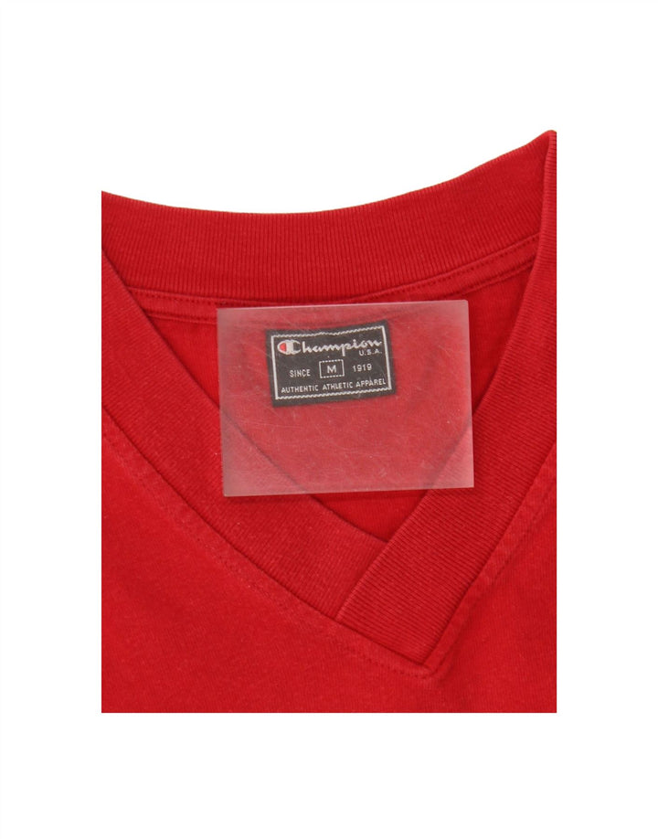 CHAMPION Mens Graphic Top Long Sleeve Medium Red