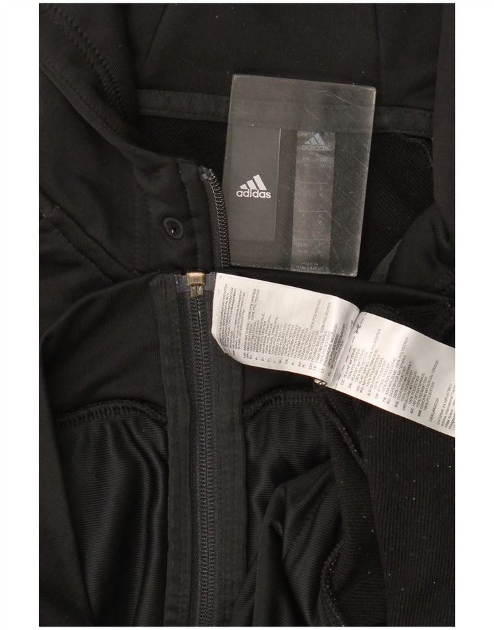 Pulover Adidas pentru bărbați, cu fermoar, poliester mediu negru