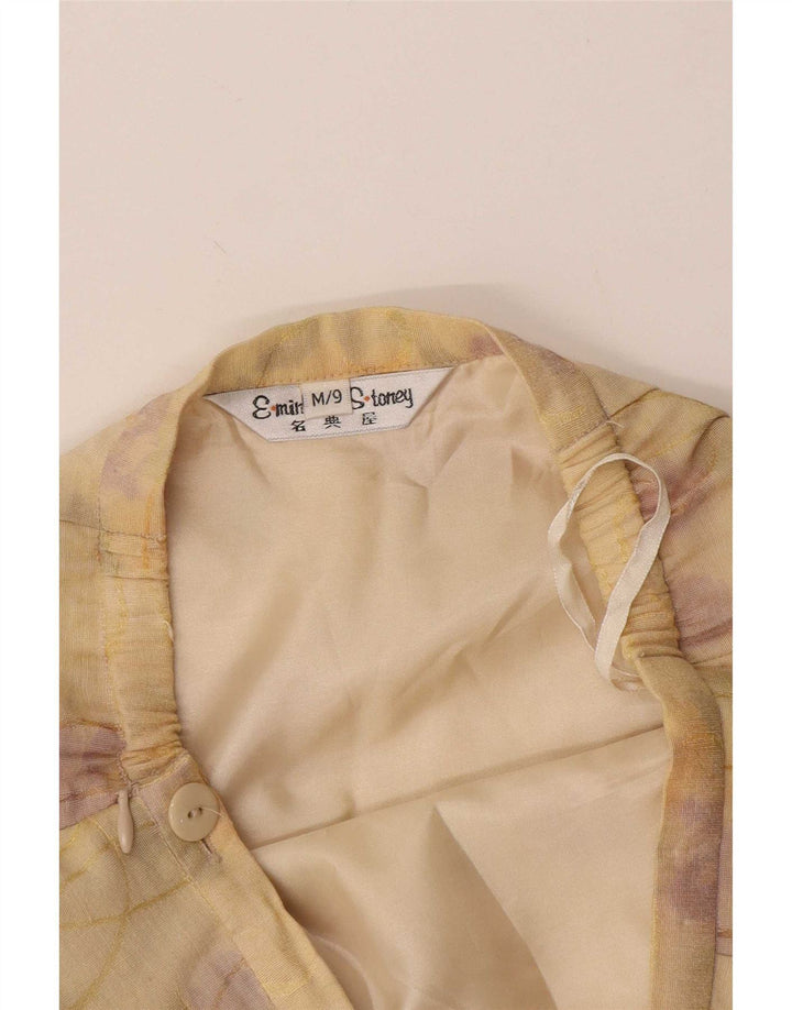 Fustă A-Line Vintage pentru Femei Medium W24 Galben Floral