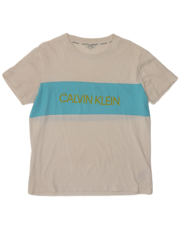 Tricou grafic Calvin Klein pentru femei Top UK 16 Large White Colorblock