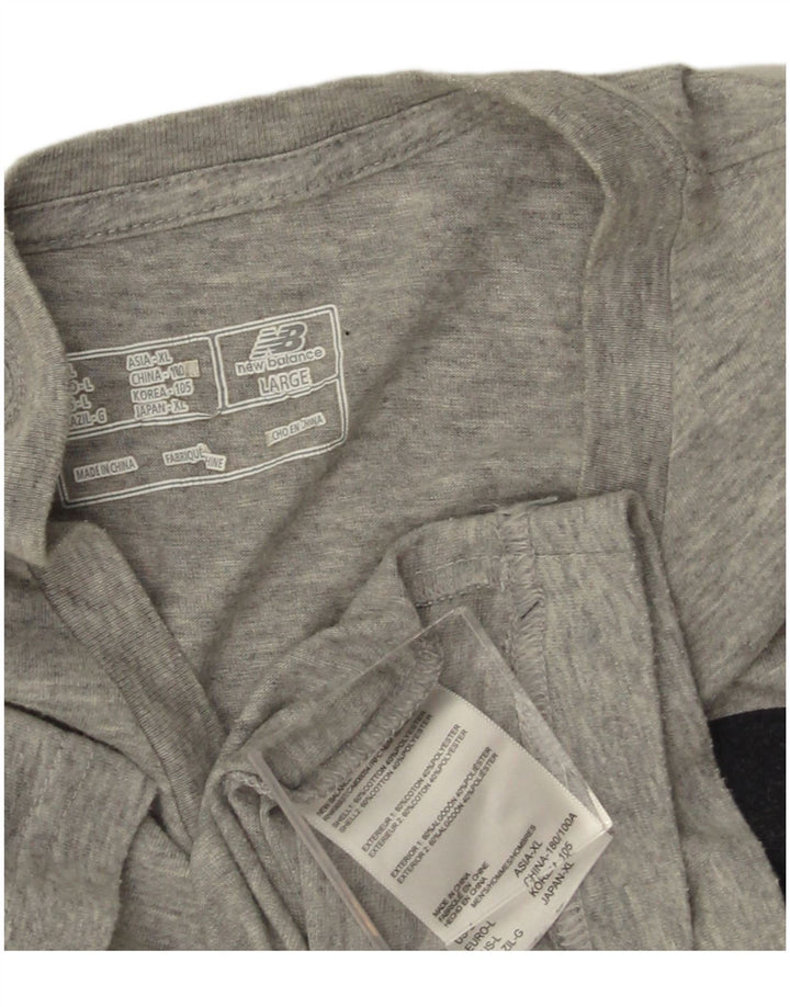 Tricou grafic pentru bărbați NEW BALANCE Top mare din bumbac cu pete gri