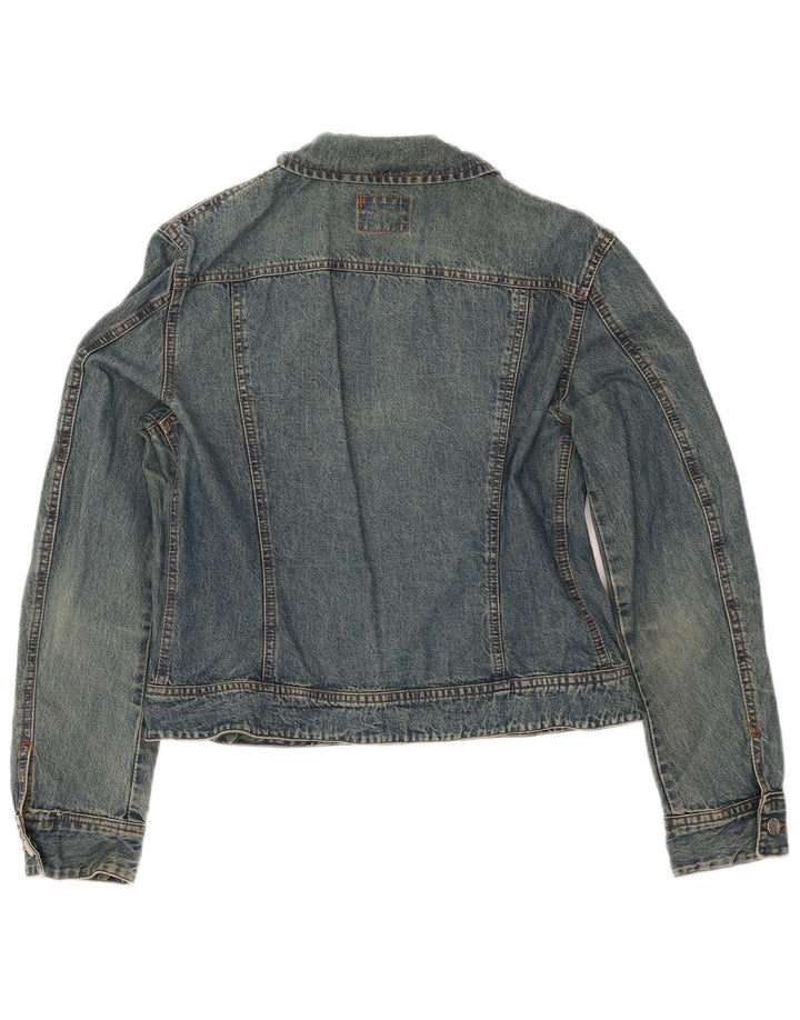 Jachetă de blugi crop pentru femei VINTAGE IT 44 bumbac albastru mediu