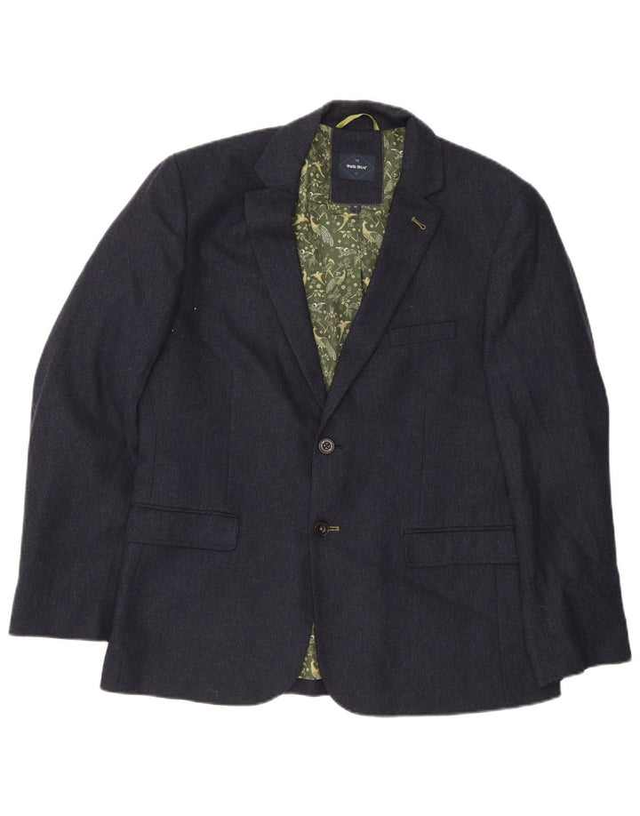 White Stuff Jachetă Blazer pentru bărbați cu 2 nasturi UK 42 XL Lână bleumarin