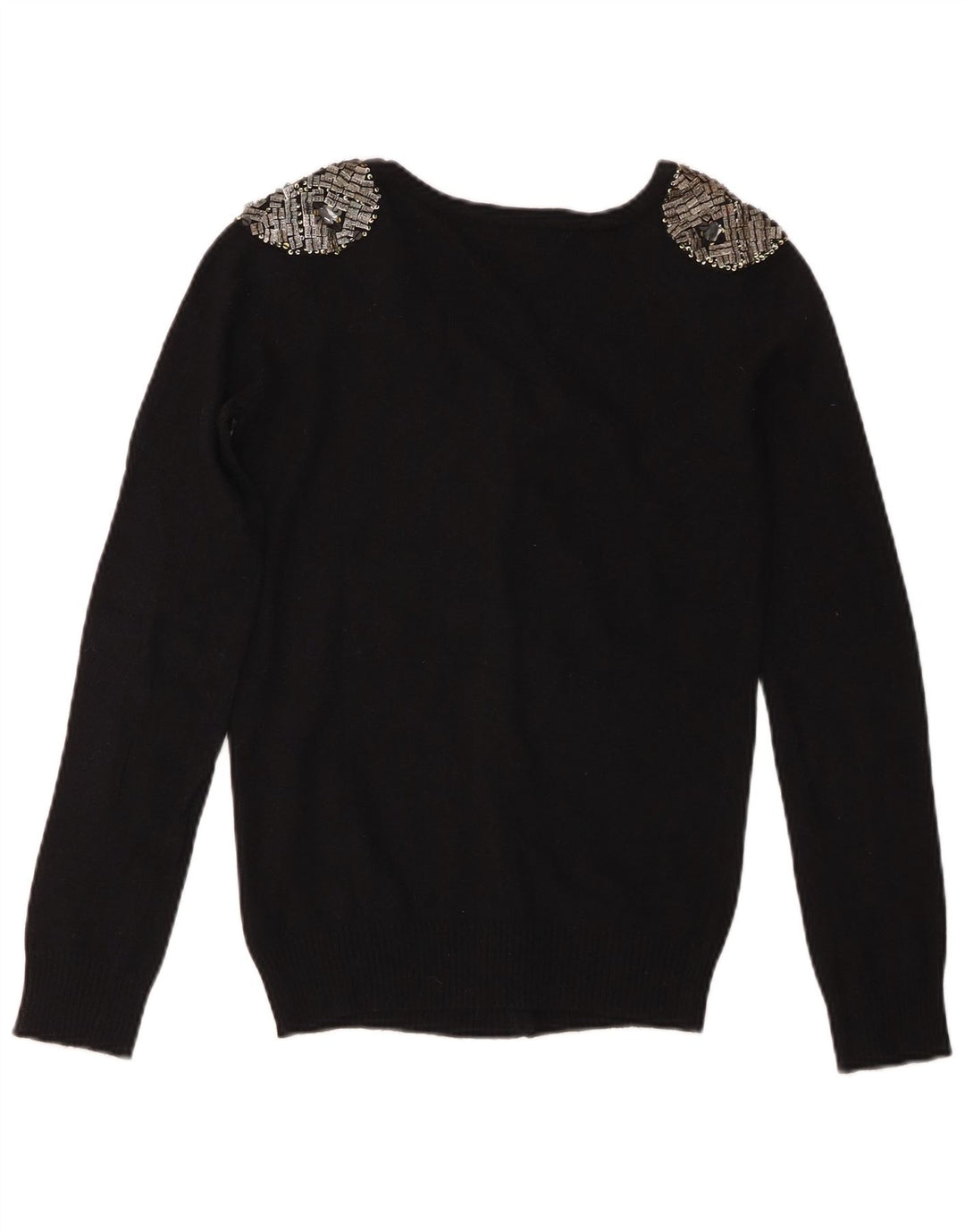 Pulover cardigan pentru femei Zara UK 8 mic bumbac negru