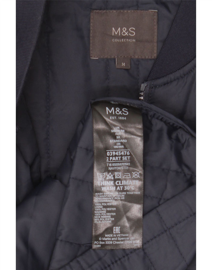 Marks & Spencer Mens Liner Gilet UK 38 Medium Bleumarin Poliester