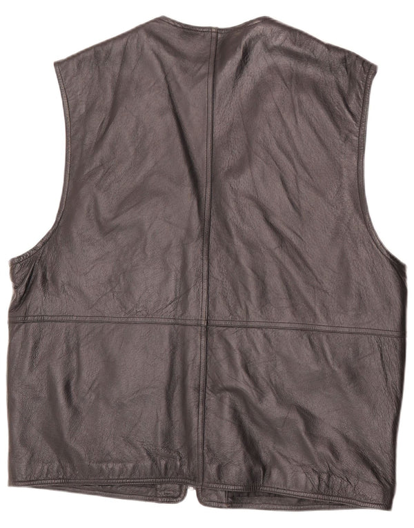 Gilet din piele vintage pentru bărbați IT 52 XL negru