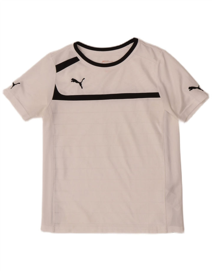 Tricou cu grafică obișnuită Puma pentru băieți Top 11-12 ani, alb, bloc de culoare