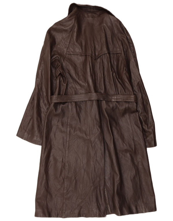 Palton din piele dublu pentru femei VINTAGE IT 52 2XL din piele maro