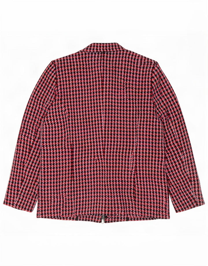 Jachetă blazer pentru femei Sisley, cu 1 nasture, UK 14, bumbac mare roșu cu picior de gală