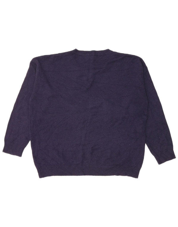 Pulover pentru femei Marks & Spencer cu decolteu triplu UK 16, mare, bleumarin