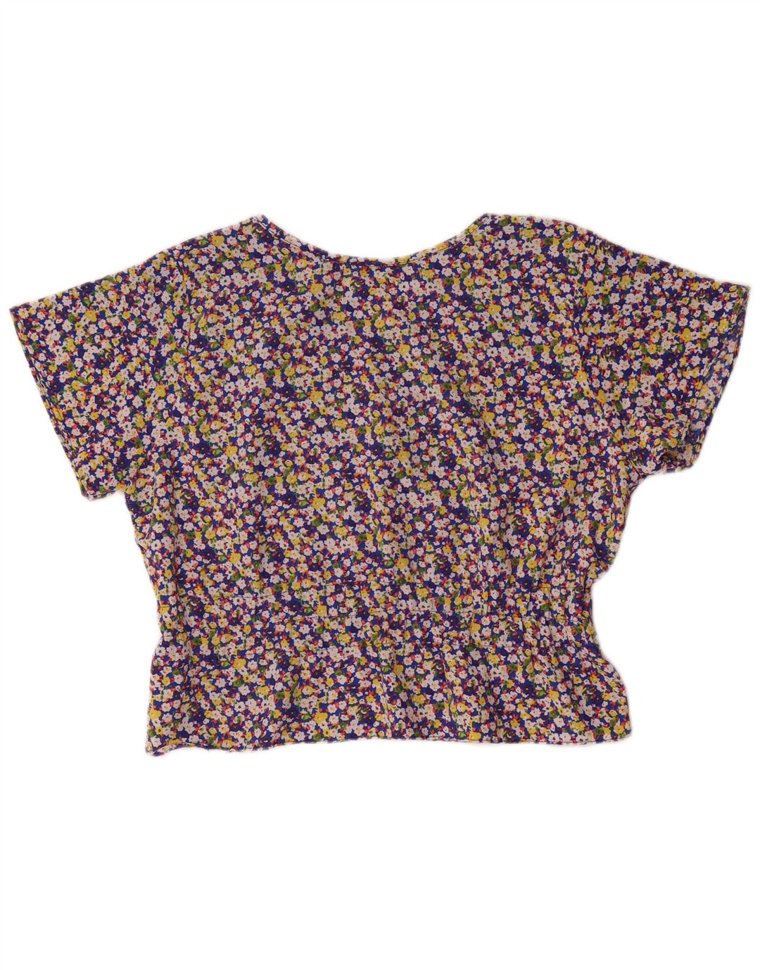 Bluză vintage pentru femei UK 14 mare, multicoloră, florală