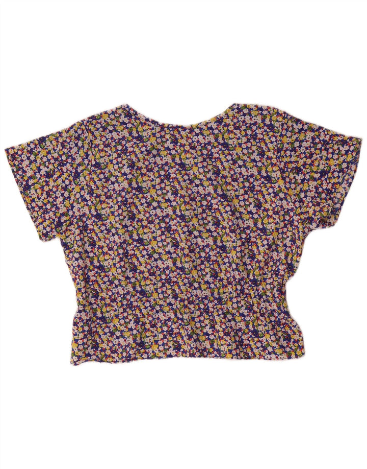 Bluză vintage pentru femei UK 14 mare, multicoloră, florală
