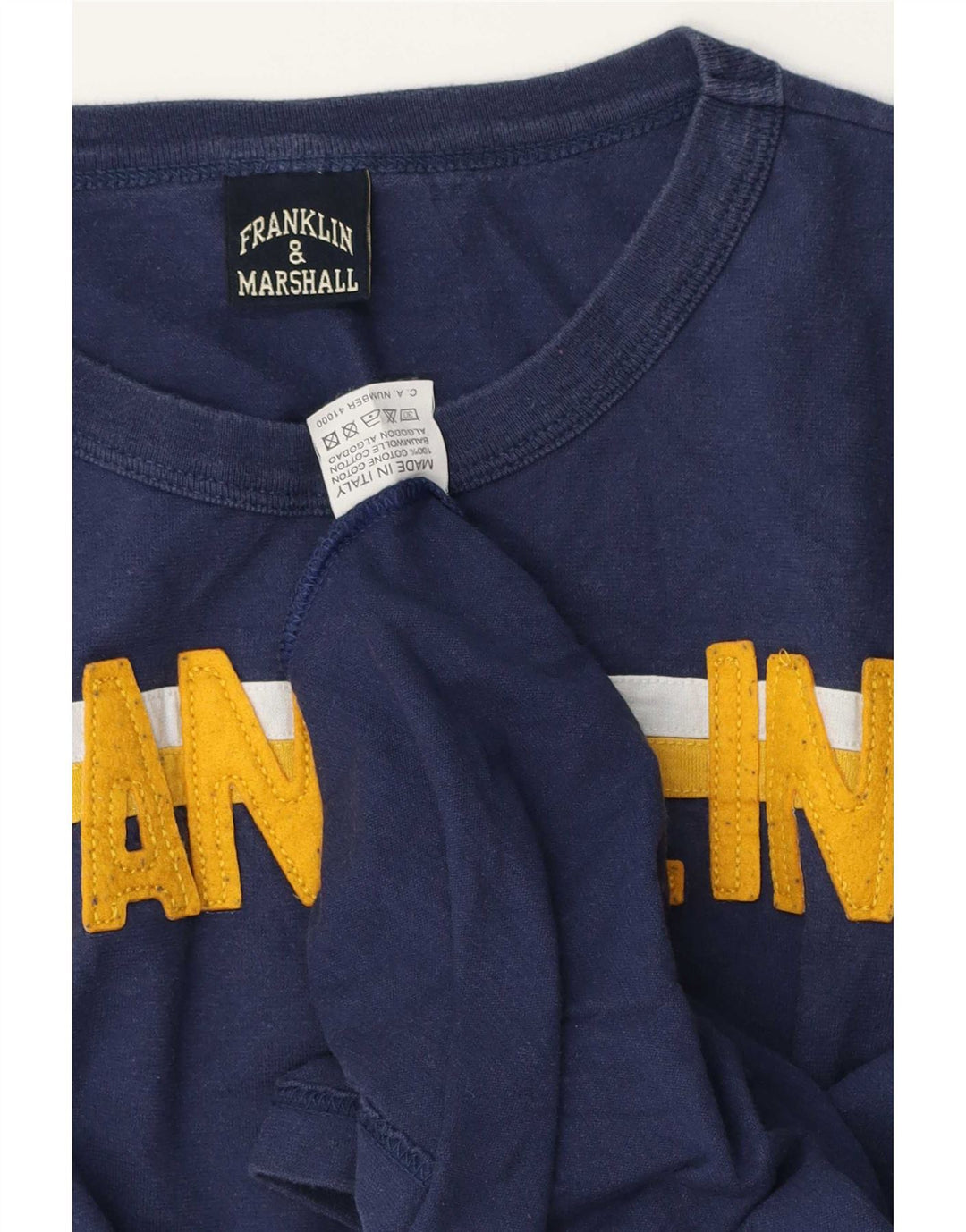 Franklin & Marshall Tricou cu mânecă lungă pentru bărbați, albastru bleumarin, color block