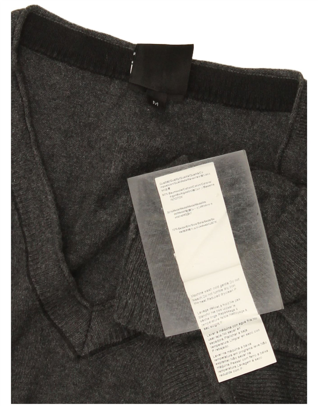 Pulover cu decolteu în V Hugo Boss pentru bărbați, bumbac, gri mediu