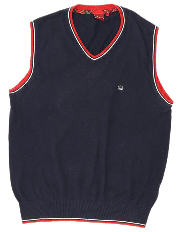 Merc Mens Vest Tank Top mare, bleumarin, bumbac cu dungi