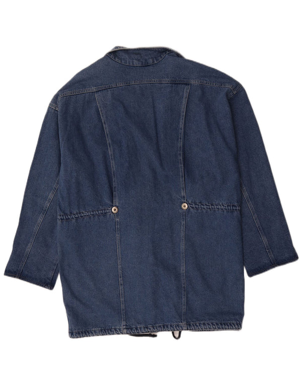 Jachetă vintage pentru femei cu paragate dublu-breasted UK 16 Large Blue