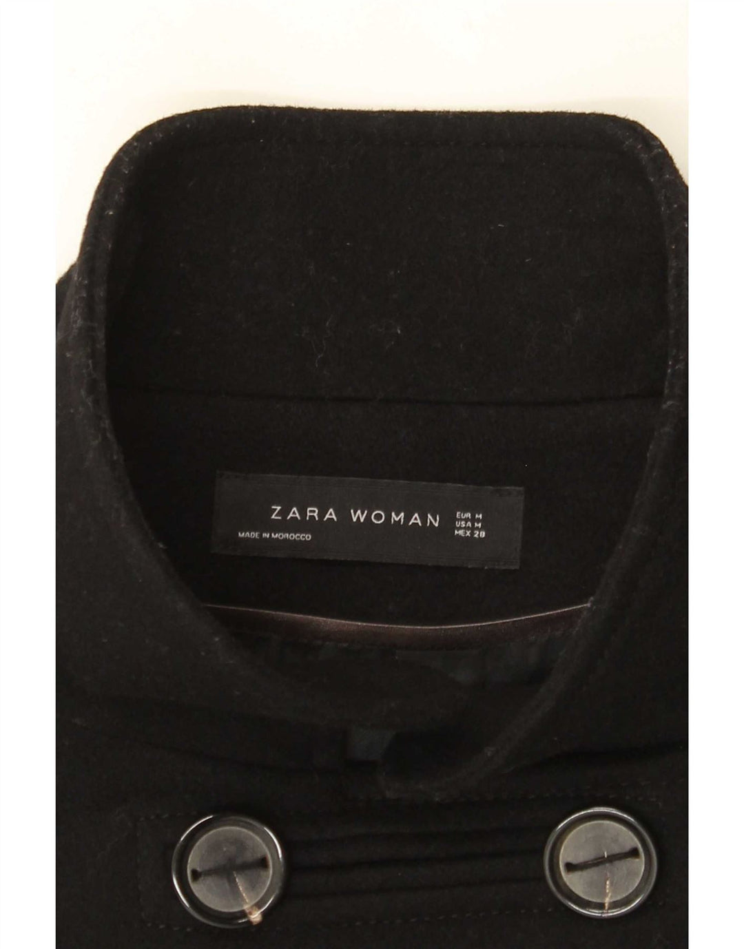 Palton dublu pentru femei Zara UK 14 Medium Negru
