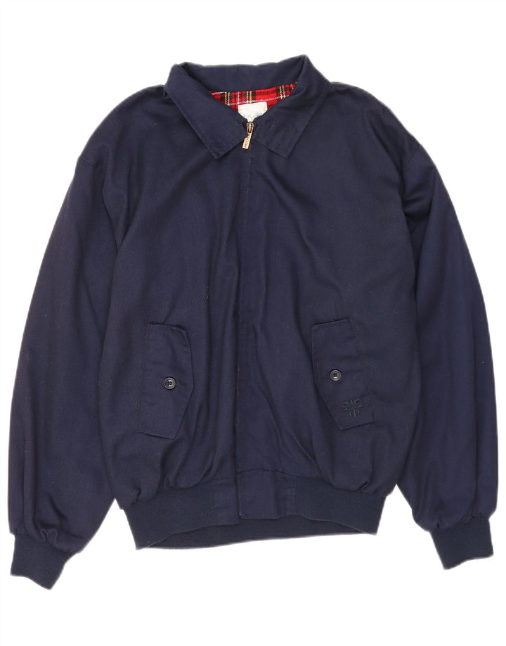 Jachetă Bomber Vintage pentru bărbați UK 36 Poliester bleumarin mic