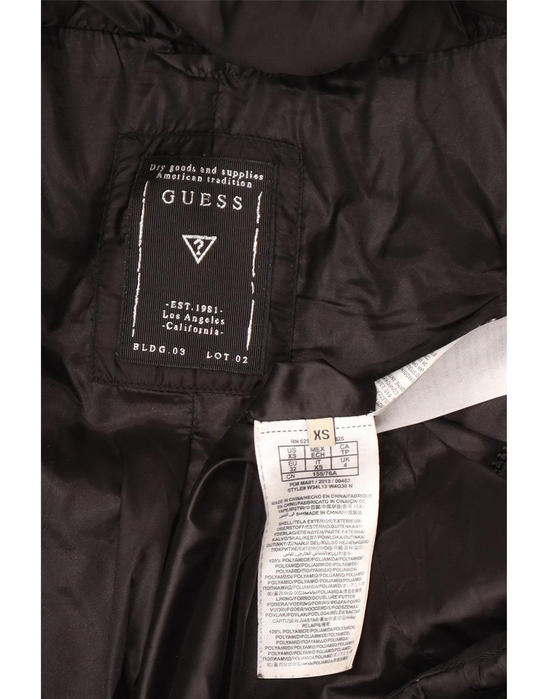 Palton supradimensionat pentru femei Guess UK 4 XS Poliamidă neagră