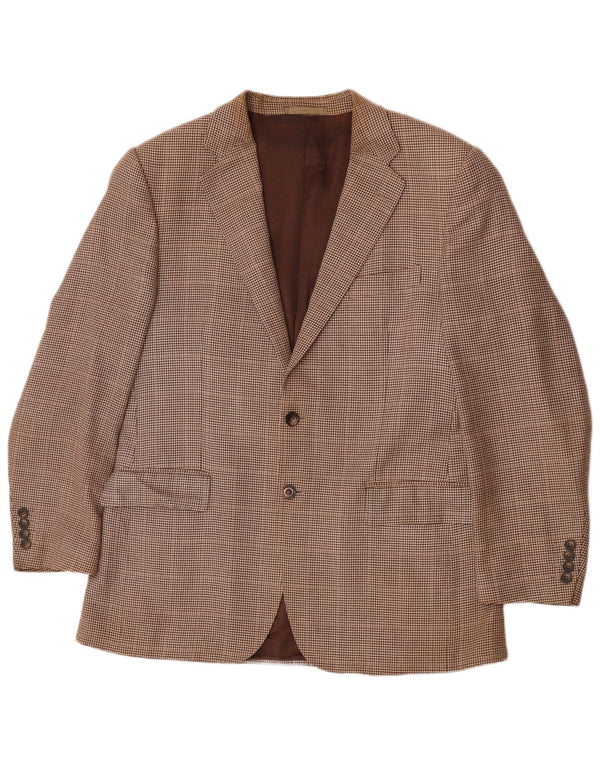 Jachetă Blazer pentru bărbați Aquascutum cu 2 nasturi UK 42 XL Lână maro picior de gală