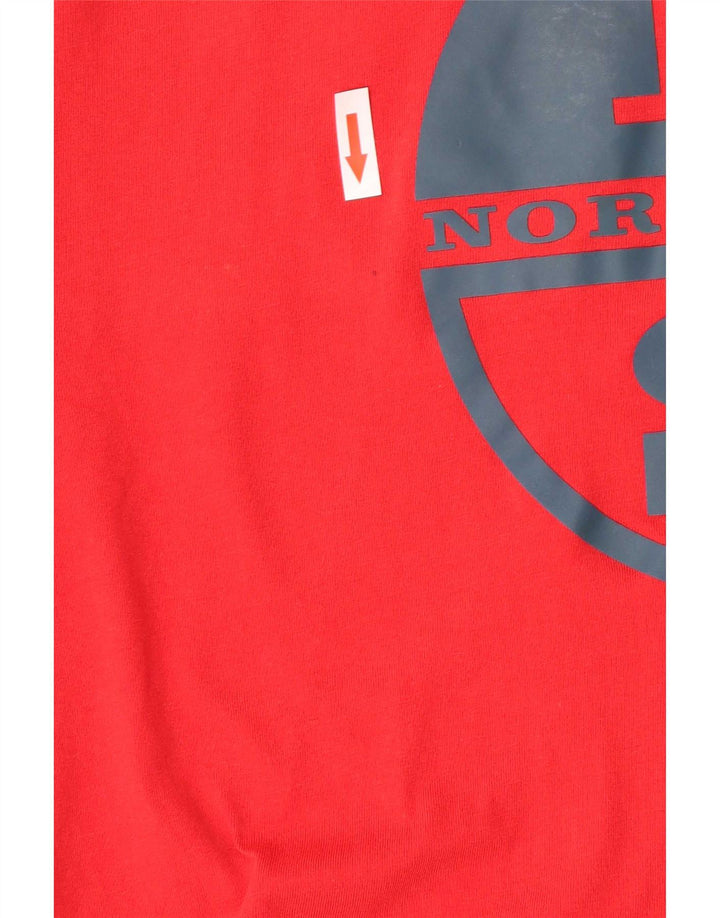 Tricou grafic North Sails pentru bărbați Top din bumbac roșu mediu