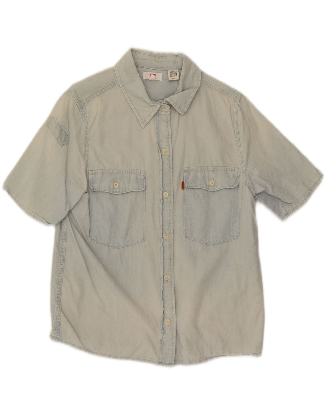 LEVI'S Womens Short Sleeve Shirt UK 10 Small Blue Vintage Levi's and Second-Hand Levi's from Messina Hembry 