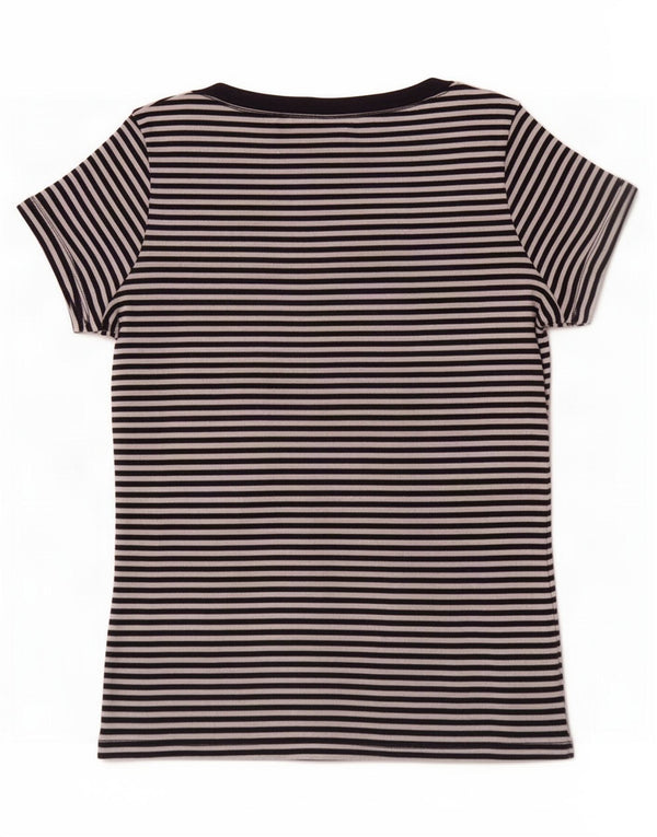 Tricou pentru femei Marks & Spencer Top UK 12 Medium bleumarin, bumbac cu dungi