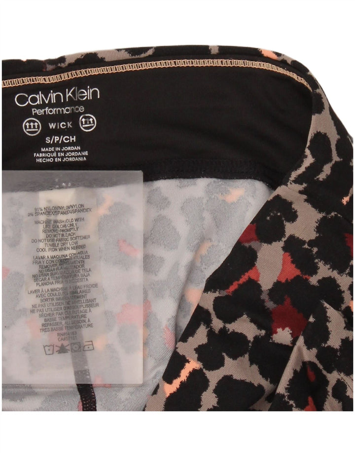 Calvin Klein Leggings de performanță pentru femei UK 10 Small Gri Nylon