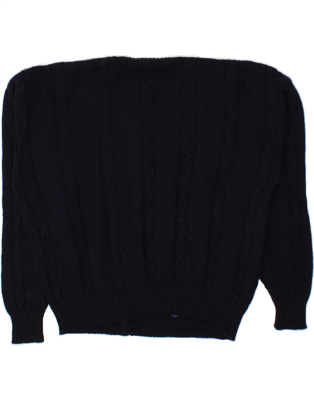 VINTAGE Womens Oversized Cardigan Sweater UK 14 Large Navy Blue Wool Vintage Vintage and Second-Hand Vintage from Messina Hembry 