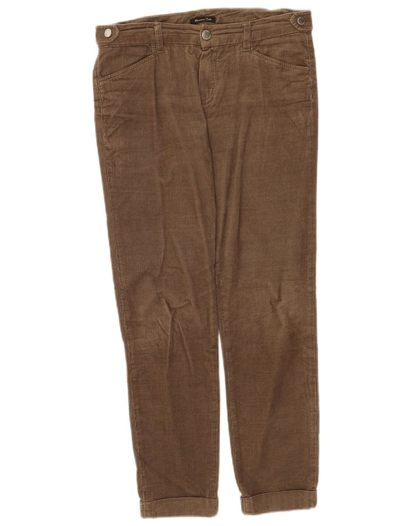 Massimo Dutti Womens Tapered Casual Trousers EU 36 XS W26 L26 Brown