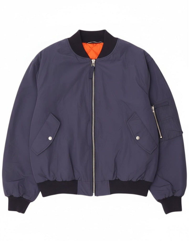 Jachetă Bomber pentru bărbați Zara Marea Britanie 42 XL Bleumarin Poliester