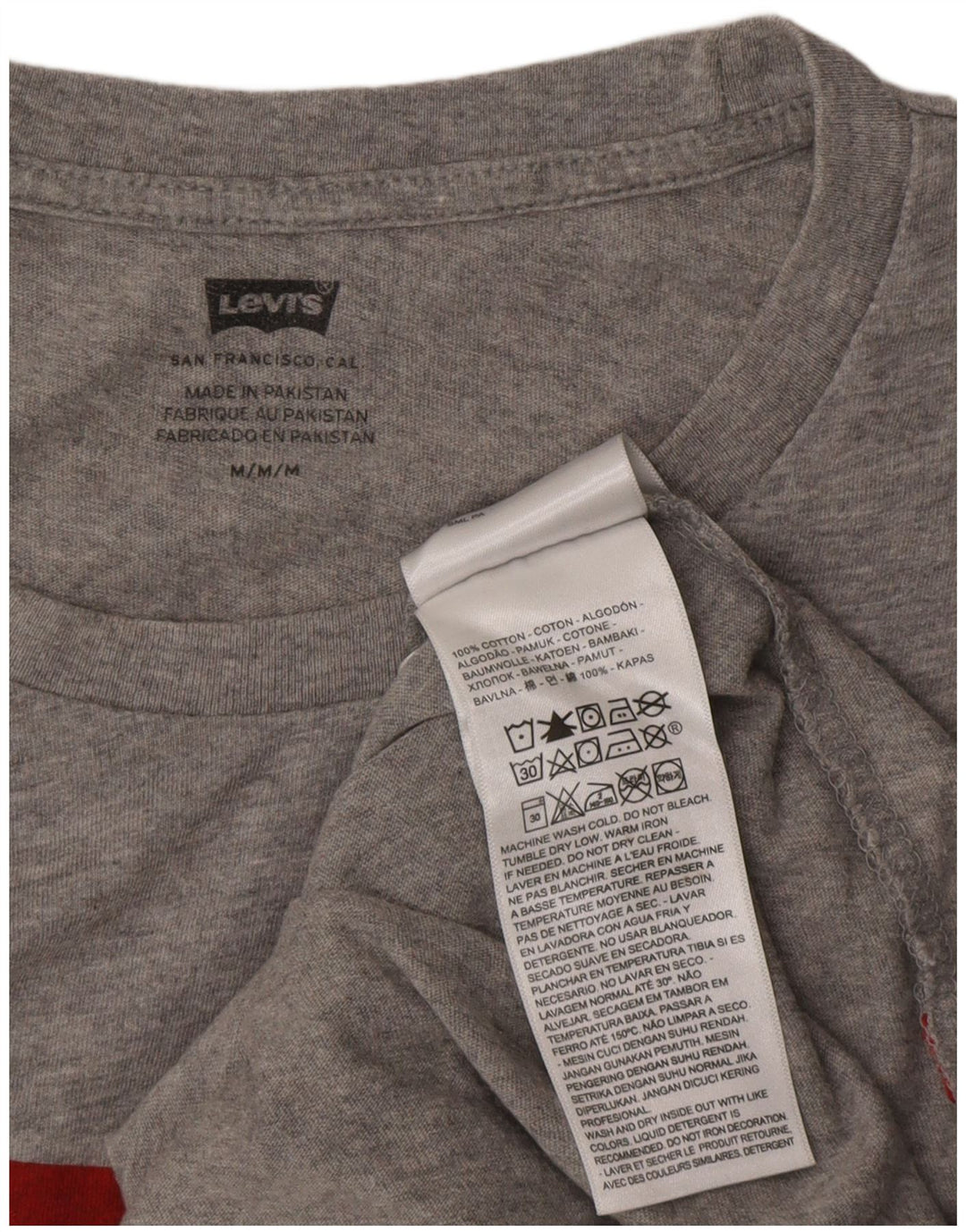 Tricou cu grafic Levi's pentru bărbați Top din bumbac cu pete gri mediu