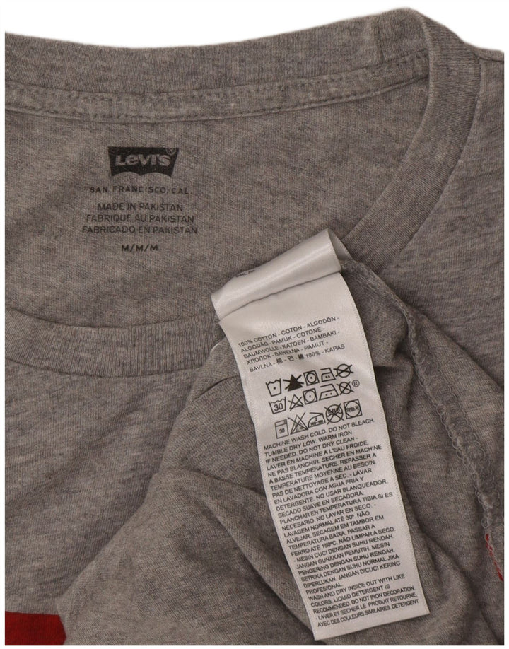 Tricou cu grafic Levi's pentru bărbați Top din bumbac cu pete gri mediu