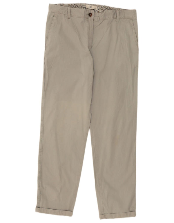 Pantaloni chino drepti pentru femei Marks & Spencer UK 12 Medium W34 L29 Gri