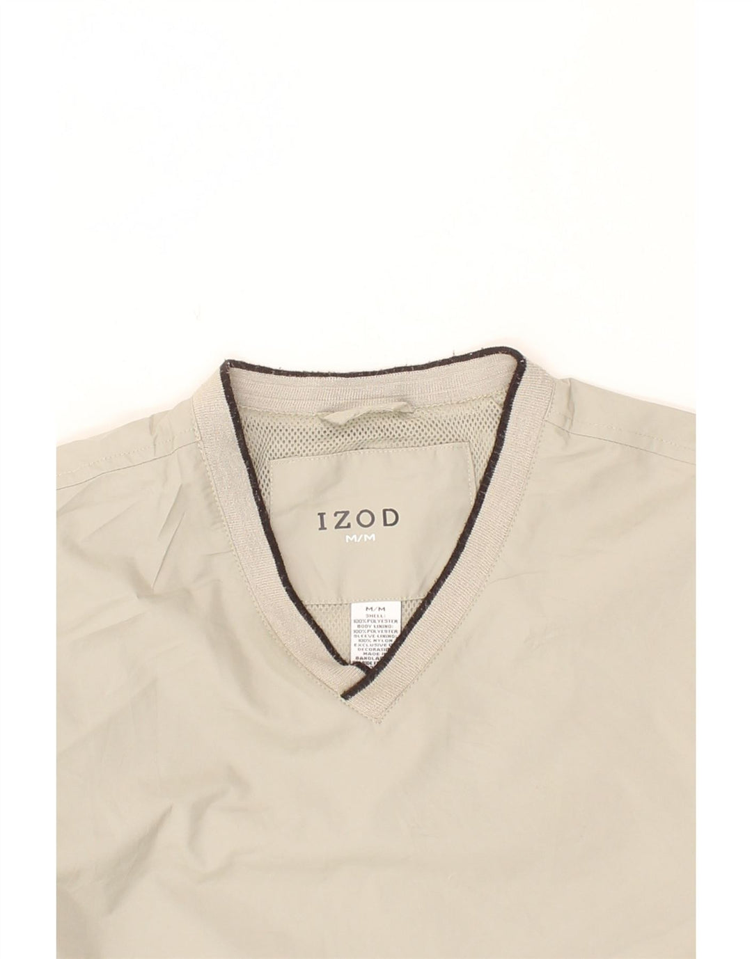 IZOD Mens Pullover Tracksuit Top Jacket Medium Beige Polyester Vintage Izod and Second-Hand Izod from Messina Hembry 