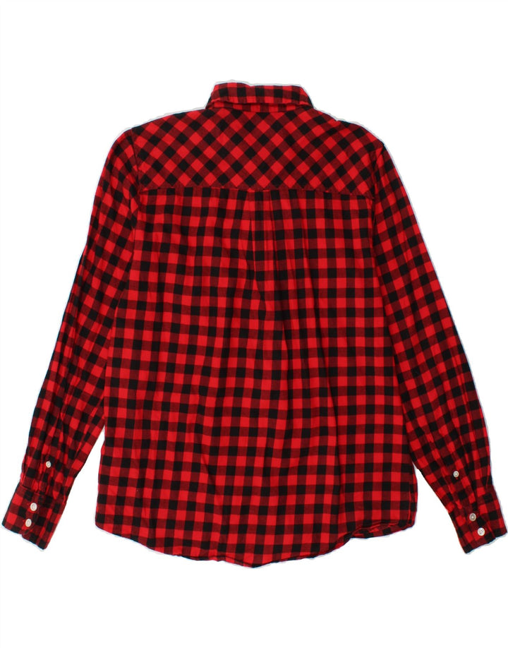 J. CREW Womens Flannel Shirt UK 10 Small Red Gingham Cotton Vintage J. Crew and Second-Hand J. Crew from Messina Hembry 