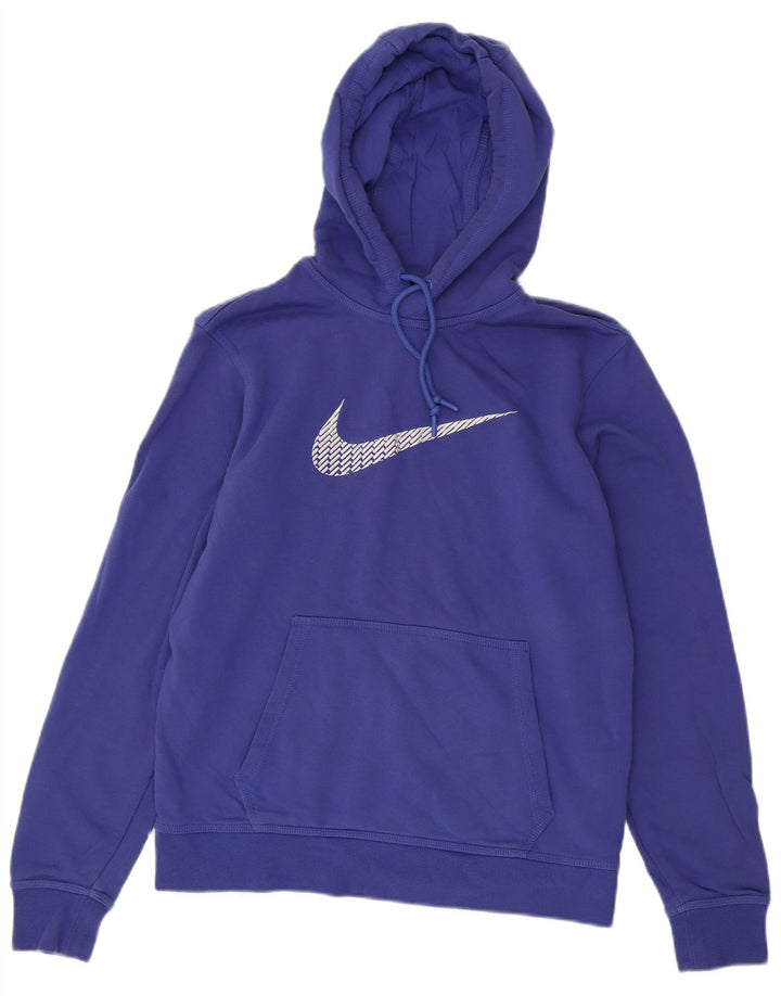 Pulover Nike pentru bărbați cu glugă grafic, bumbac albastru mediu