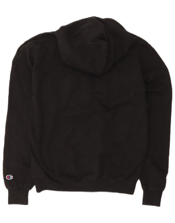 Pulover cu glugă supradimensionat cu grafic pentru femei Champion UK 10 Bumbac negru mic