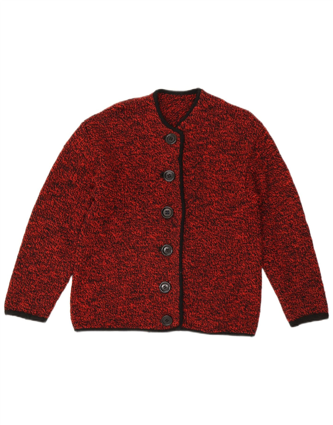 Pulover cardigan VINTAGE pentru femei UK 14 Medium Red Flecked