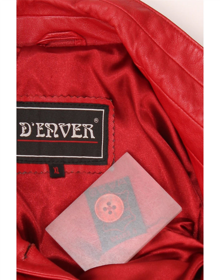 Palton din piele D'Enver pentru femei UK 18 XL, piele roșie