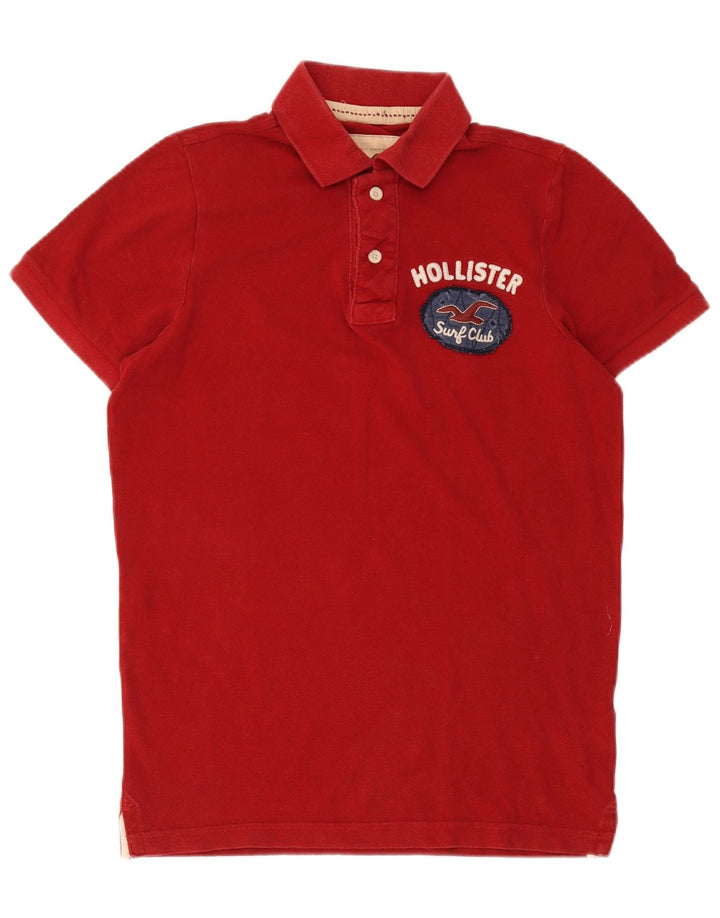 Tricou polo Hollister pentru bărbați, roșu mediu, bumbac