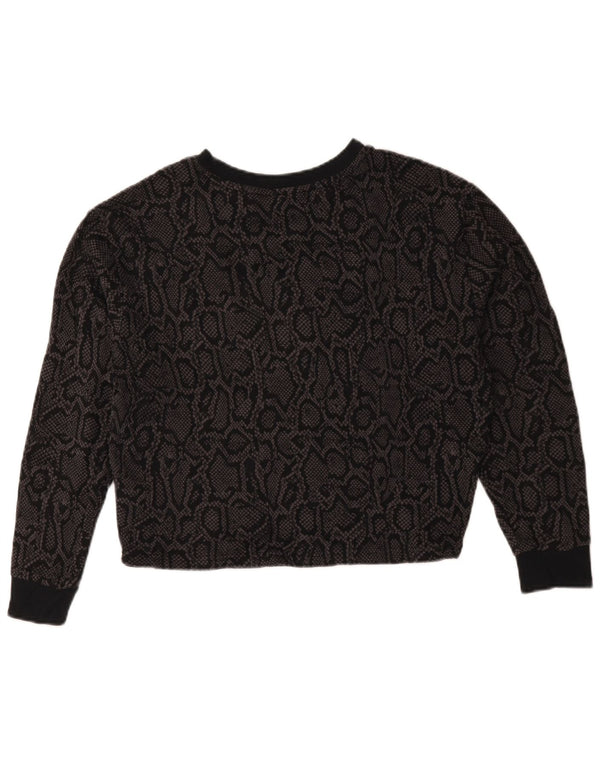 Pulover Puma Crop Graphic pentru femei UK 14 Medium Black Animal Print