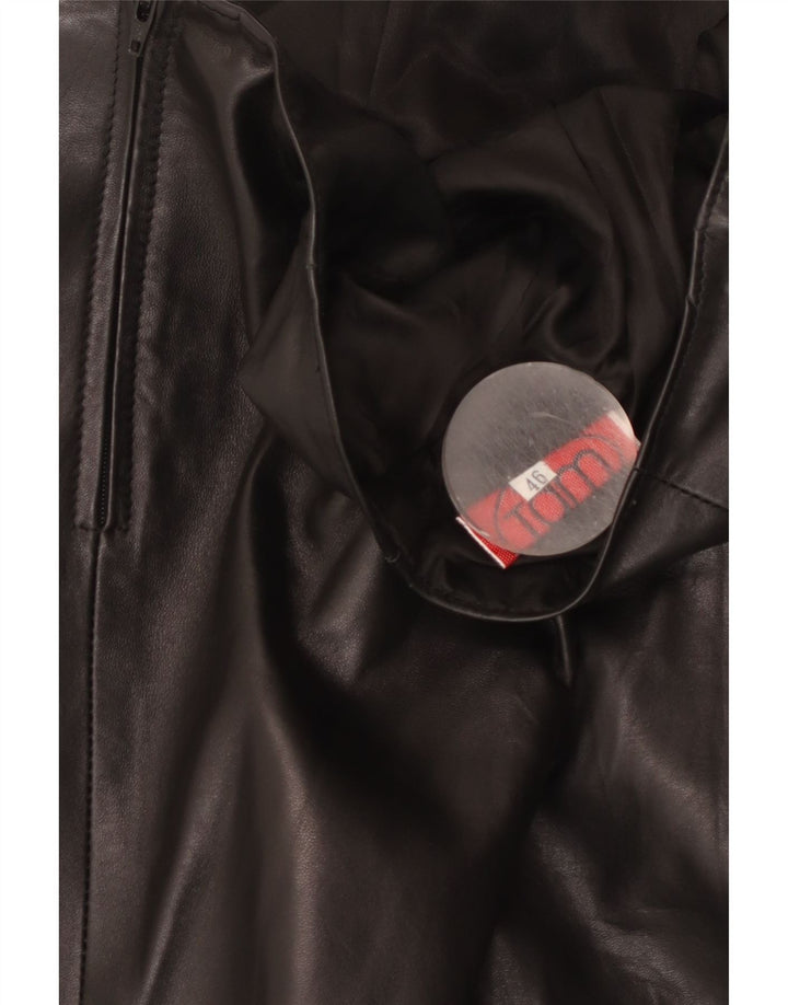 Fusta din piele vintage pentru femei IT 46 Large W30 Piele neagră