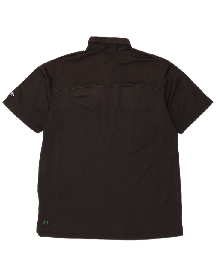 TRAVIS MATHEW Tricou polo cu grafică pentru bărbați, XL, poliester color bloc negru