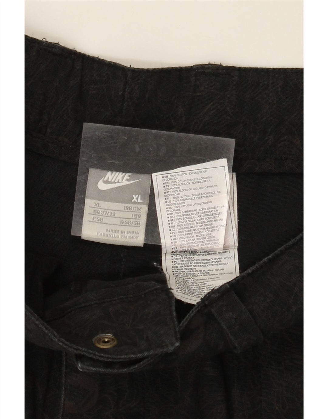 Pantaloni scurti cargo NIKE pentru bărbați XL W38, bumbac floral negru