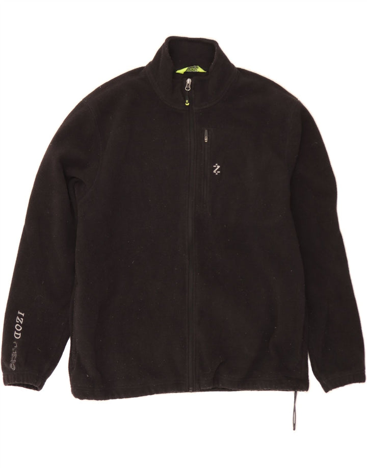 IZOD Mens Fleece Jacket UK 40 Large Black Polyester Vintage Izod and Second-Hand Izod from Messina Hembry 