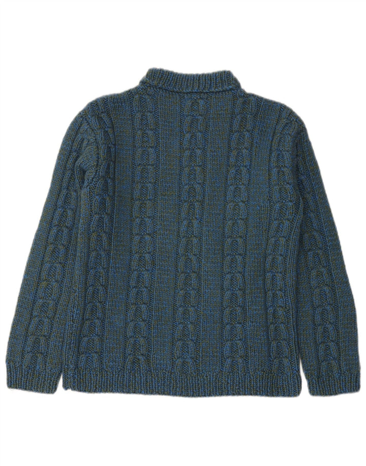 Pulover vintage pentru bărbați cu decolteu rotund XS albastru